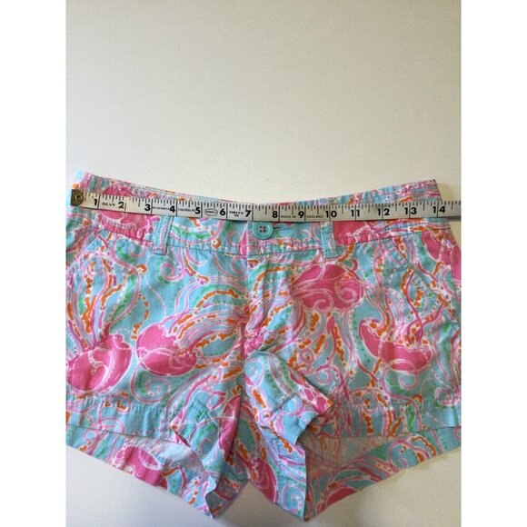 Lilly Pulitzer Women's the Walsh Shorts Jellies Be Jammin" jellyfish print SZ 00 - Picture 9 of 11